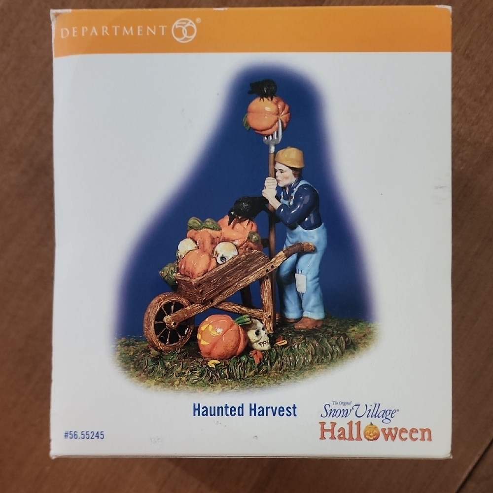 Haunted Harvest Department 56 Snow Village Halloween Vintage 2003 Farmer Pumpkin